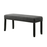 Knubmt Fabric Seat Wood Frame Dining Bench for Living Room, Dining Room, Gray